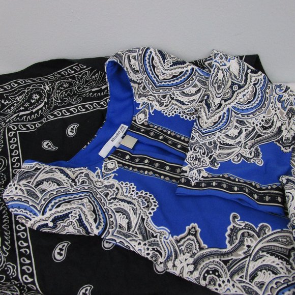 Studio One 3/4 Sleeve Floral Puff Print Shift Dress - Picture 7 of 11